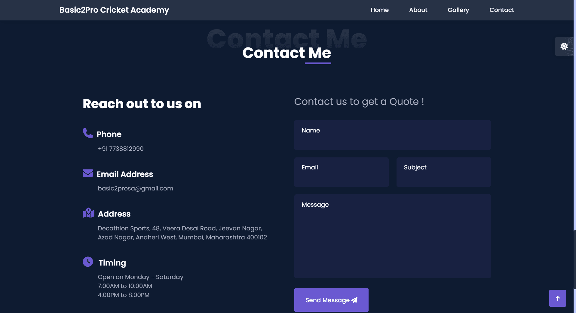 Basic2Pro Cricket Academy screenshot